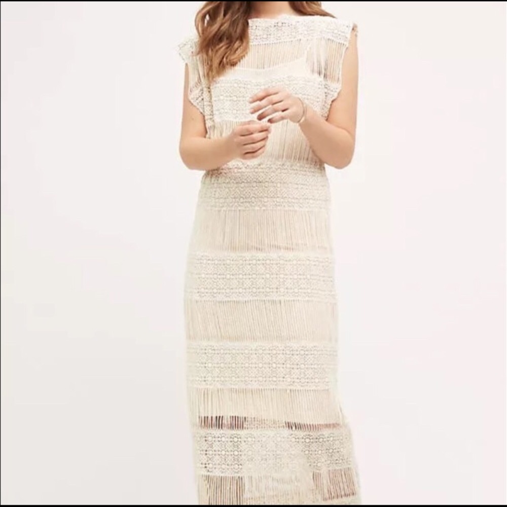 Long crocheted Maxi Wedding Guest dress size S